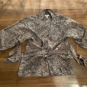 Topshop Zebra Print Wrap Shirt – Size US 6
